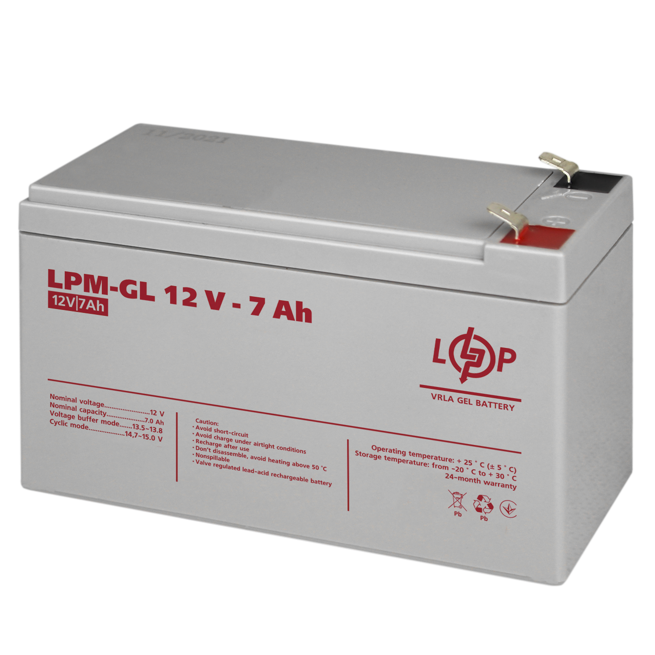 Гелевый аккумулятор LogicPower LPM-GL 12V 7AH