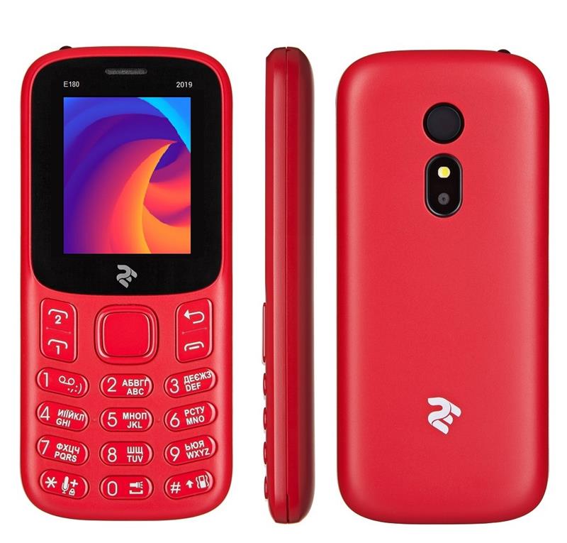 Телефон два в одном. 2e e180 2019 Dual SIM Red.