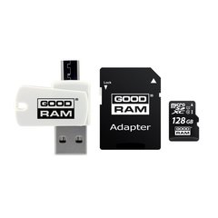 Изображение  Карта памяти GoodRam UHS-I MicroSDXC Class 10 128GB + SD-adapter + OTG Card reader - M1A4-1280R12, Объем памяти: 128 Гб