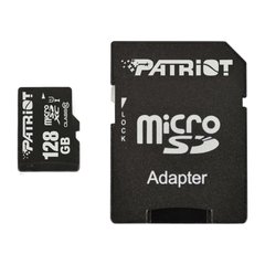 Изображение  Карта памяти Patriot LX microSDXC Class 10 128GB + SD-adapter - PSF128GMCSDXC10, Объем памяти: 128 Гб