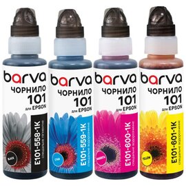 Зображення  Чорнило для принтера Barva Epson 101, флакон OneKey (1K), BK/C/M/Y — E101-1K-MP
