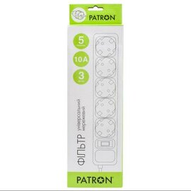 Зображення 2 Patron SP-1053W, 3m, 5 р, White - EXT-PN-SP-1053W 5 розеток