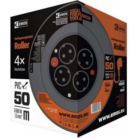 Зображення 4 Мережева котушка Emos P092501, 50 м, black 4 розеток