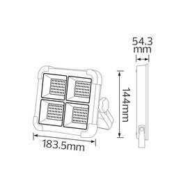 Зображення 5 LED прожектор Horoz Electric Turbo-200 200W 3000K-4200K-6400K 1466Лм