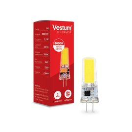 Зображення  Світлодіодна лампочка Vestum 1-VS-8101 G4 3,5W 3000K 220V з цоколем G4
