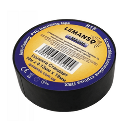 Изображение  Изолента Лємансо LMA006 0,13мм.х19мм. 10м, black, Цвет: черный