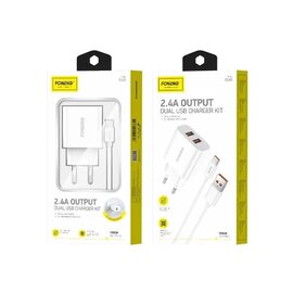 Зображення 3 Зарядний пристрій Foneng EU45 Dual USB Charger (2USBх2.4A) White + кабель USB Type C &mdash; EU45-CH-TC