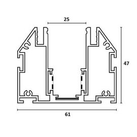 Изображение 2 Шинопровод для светильников Prolum 751001, P19, 1м