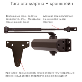 Зображення 4 Дотягувач Ryobi D-1504 UNIV Dark Bronze верхній, Колір корпусу: бронзовий