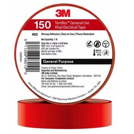 Зображення  Ізолента 3M Temflex 0,13мм.х18мм. 20м, red, Колір: червоний