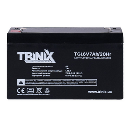 Изображение 2 Гелевый аккумулятор Trinix TGL6V7Ah/20Hr, 7 Ач, 6В Gel, Емкость (Ач): 7 Ач