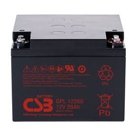 Изображение  Свинцово-кислотный аккумулятор CSB GPL12260, 12V 26Ah