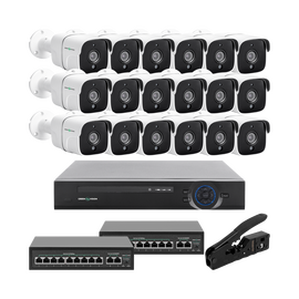 Зображення  Комплект відеонагляду GreenVision GV-IP-K-W90/18 5MP на 18 камер