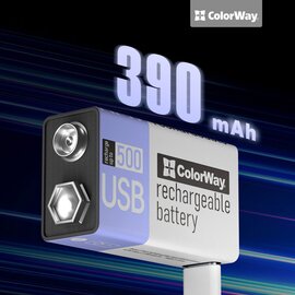 Изображение 5 Аккумулятор ColorWay Крона Li-Pol 390 mAh BL - CW-UB9V-06