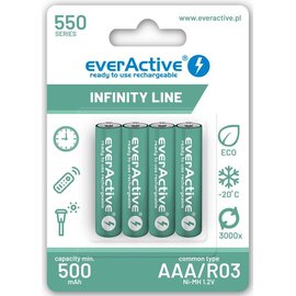 Изображение  Аккумулятор everActive AAA/HR03 550mAh BL 4шт