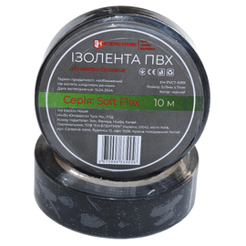 Зображення  Ізолента ElectroHouse EH-PVCT-10BK 0,13мм.х17мм. 10м, black, Колір: чорний