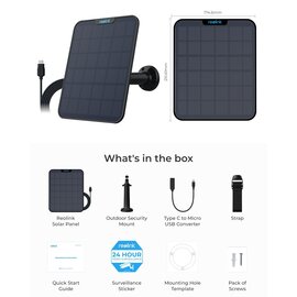 Изображение 3 Солнечная панель Reolink Solar Panel 2 Black на 6 Вт