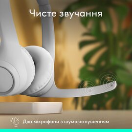 Зображення 3 Bluetooth гарнітура Logitech Zone 300 Wireless Off-White &mdash; 981-001417