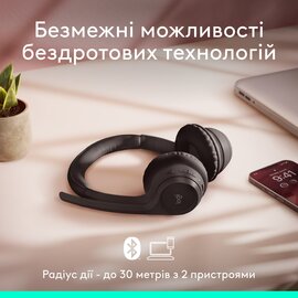 Зображення 4 Bluetooth гарнітура Logitech Zone 300 Wireless Black &mdash; 981-001407
