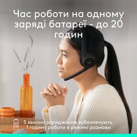 Зображення 5 Bluetooth гарнітура Logitech Zone 300 Wireless Black &mdash; 981-001407