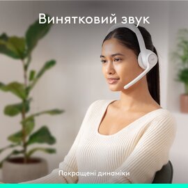 Зображення 5 Bluetooth гарнітура Logitech Zone 300 Wireless Off-White &mdash; 981-001417