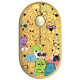 Зображення  Миша 2E MF300 Pets Cats&Dogs Silent WL BT Yellow