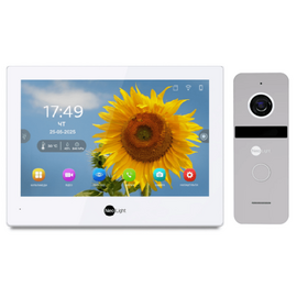 Зображення  Комплект домофону відео (кольоровий) Neolight Mezzo Hybrid HD KIT Silver, Колір (домофон + панель): білий + срібний