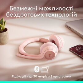 Зображення 4 Bluetooth гарнітура Logitech Zone 300 Wireless Rose &mdash; 981-001412