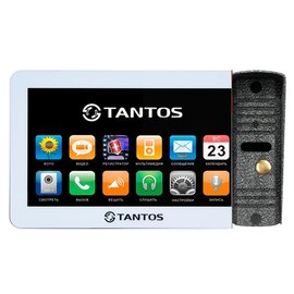 Изображение  Комплект видеодомофона Tantos Neo GSM White + Bcom BT-305HR Silver