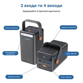 Зображення 4 Повербанк Choetech B664 50000mAh 65W PPS QC3.0 PD3.0 Deep Blue