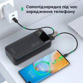 Изображение 6 Батарея мобильная Choetech B729 20000mAh 22.5W QC3.0 PD3.0 Black, Емкость батареи: 20000 мА/ч