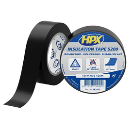 Зображення  Ізолента HPX IB1910 HPX5200 0,15мм.х19мм. 10м, black, Колір: чорний