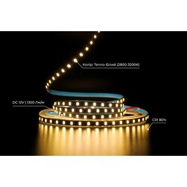 Зображення 4 Світлодіодна LED стрічка Prolum SG 2835-120 IP20 12V 2800-3200К, 5мм, warm white