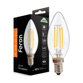 Зображення  Світлодіодна LED лампочка Feron Filament LB-160 7Вт E14 4000K