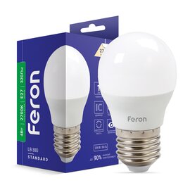 Зображення  Світлодіодна LED лампочка Feron LB-380 4Вт E27 2700K