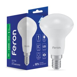 Зображення  Світлодіодна лампочка Feron LB-740 7Вт E14 6400K з цоколем E14