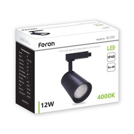 Зображення 2 LED світильник Feron AL100 12W 4000К IP40 Black алюміній