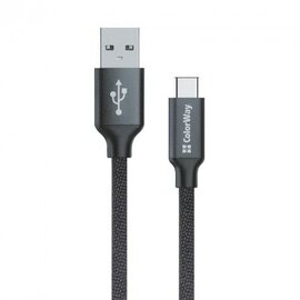 Изображение  Кабель ColorWay USB-USB Type-C, 2м Black - CW-CBUC008-BK