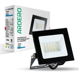Зображення  Світлодіодний прожектор Ardero LL-1020ARD 20Вт 6500K IP65 Black