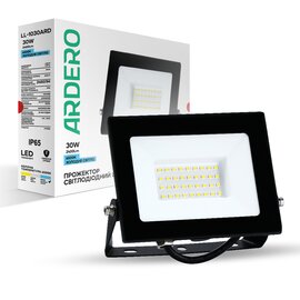 Зображення  LED прожектор Ardero LL-1030ARD 30Вт 6500K IP65 Black 2400Лм
