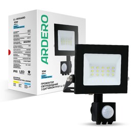 Зображення  LED прожектор Ardero LL-2010ARD 10Вт 6500K IP65 Black на 10 Вт