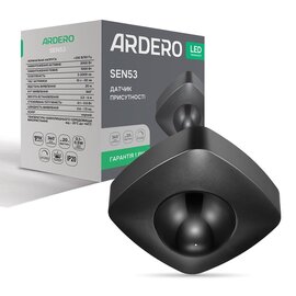 Зображення  Розумний датчик на рух Ardero SEN53ARD Black, Колір корпусу: чорний