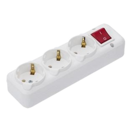 Изображение  Колодка электрическая NA-UEA 3-гн. button, Количество розеток: 3