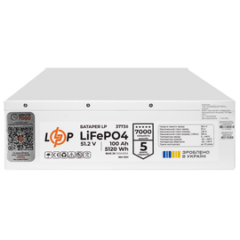 Зображення 6 Lifepo4 акумулятор LogicPower LiFePO4 51,2V, 100 Ah (5120Wh) (BMS SP 100A/50А) RM RS485/CAN LCD WH (37736), Ємність (Аг): 100 А&middot;год