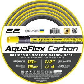 Изображение  Шланг садовый 2Е AquaFlex Carbon 1/2" 10м - 2E-GHE12GE10