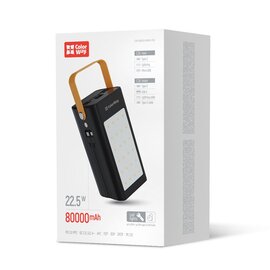 Изображение  Универсальная мобильная батарея ColorWay LCD/Lamp 80000mAh Black &mdash; CW-PB800LPA8BK-PDD