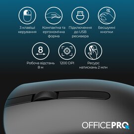 Зображення 5 Миша OfficePro M175B Silent Click Wireless Black