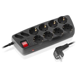 Зображення  REAL-EL RS-10 Protect 5м Black 10 розеток
