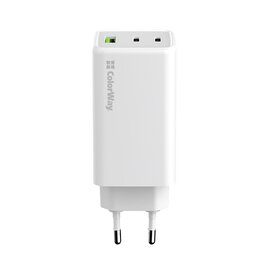 Зображення  Зарядний пристрій ColorWay GaN Mini 100W PD Port PPS USB (USB-2C1A) White &mdash; CW-CHS061PD-WT