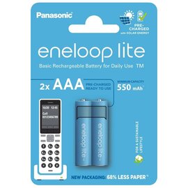 Изображение  Аккумулятор Panasonic Eneloop Lite BK-4LCCE/2CP AAA NI-MH 550mAh 2шт.
